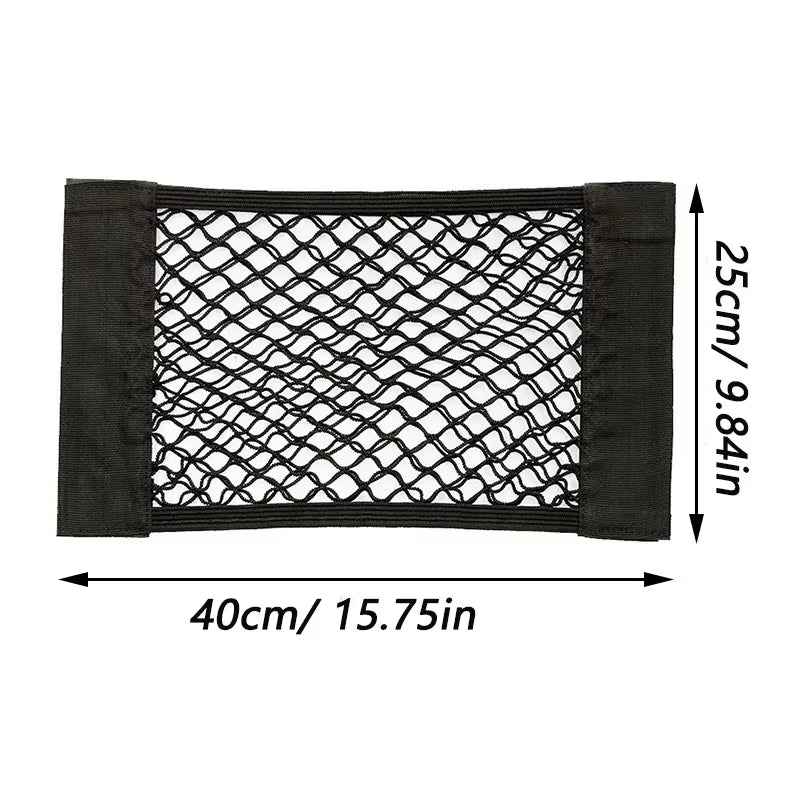 Car Back Rear Trunk Storage Net Seat Elastic String Net Magic Sticker Mesh Storage Bag Auto Organizer Seat Back Bag Freeshipping