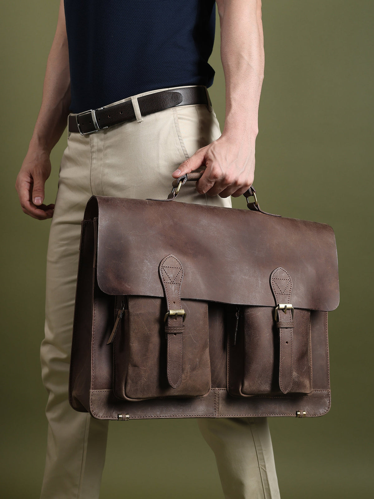 Buffalo Leather Messenger Bag