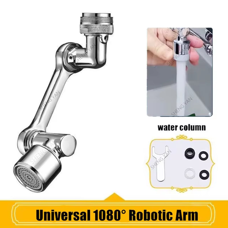 AquaTwist™ 1080° Rotating Faucet Sprayer – Universal Metal Tap Extender with Aerator Nozzle & 22/24mm Adaptor