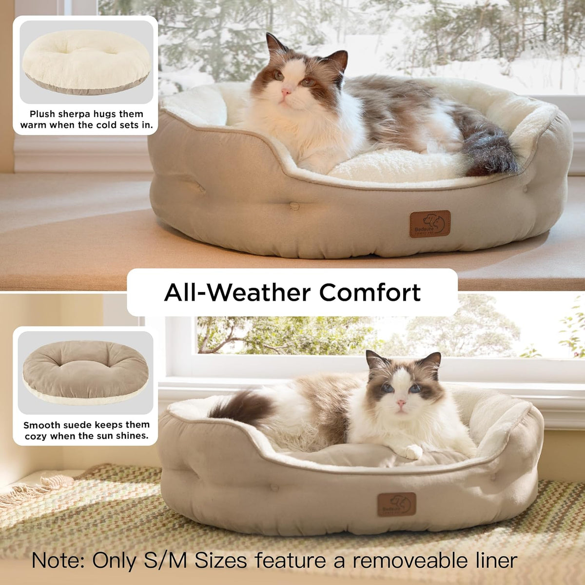 Small Dog Bed Washable,Round Cat Beds for Indoor Cats,20In Came | Soft Plush Pet Bed,Dog Beds for Small Dogs for Puppy and Kittens,Anti-Slip Bottom,Easy to Clean